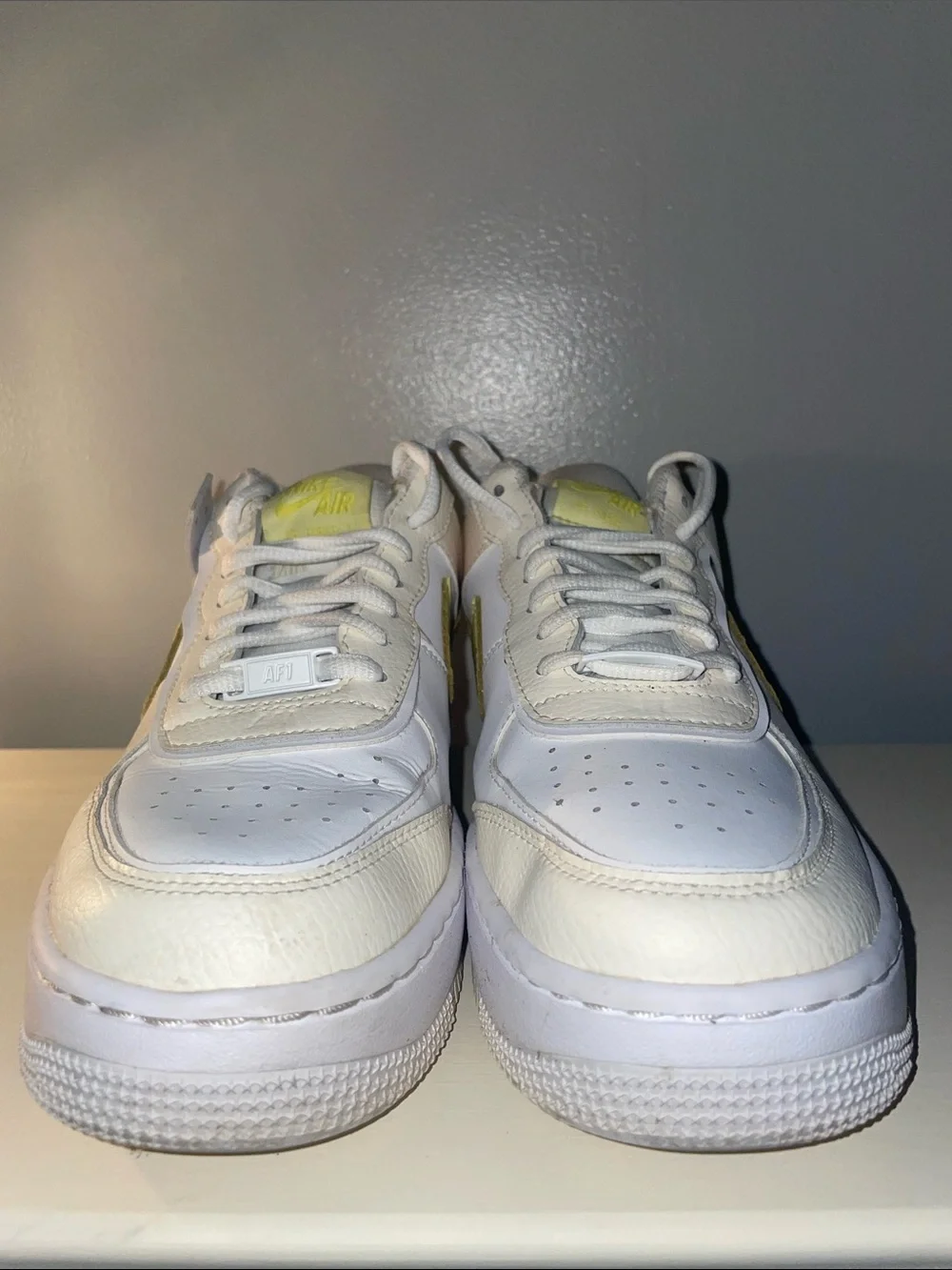 Nike Air Force 1 Shadow Barely Volt White Sneakers Women's 8.5 DJ5197-100